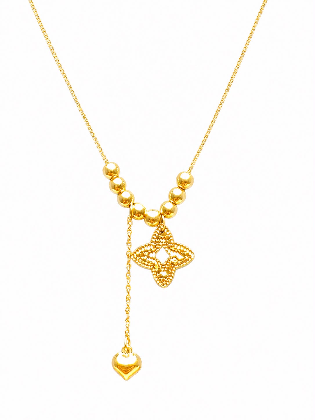 Heart & Clover Drop Necklace