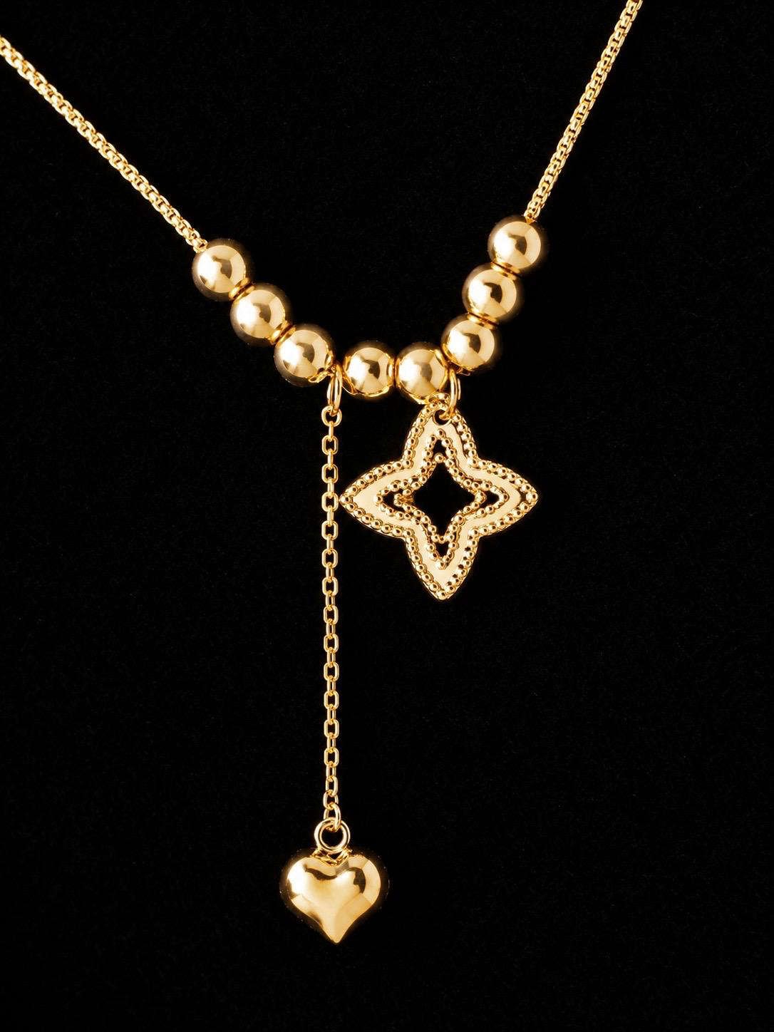 Heart & Clover Drop Necklace