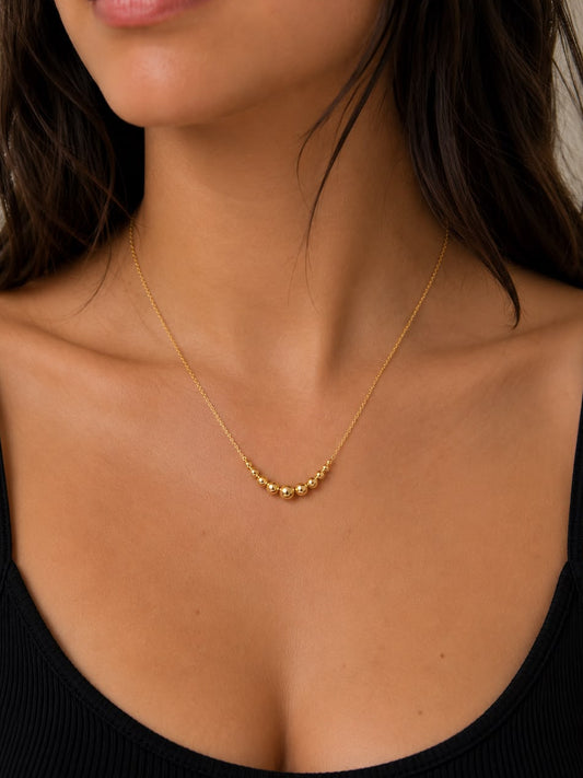 Golden Bead Bar Necklace