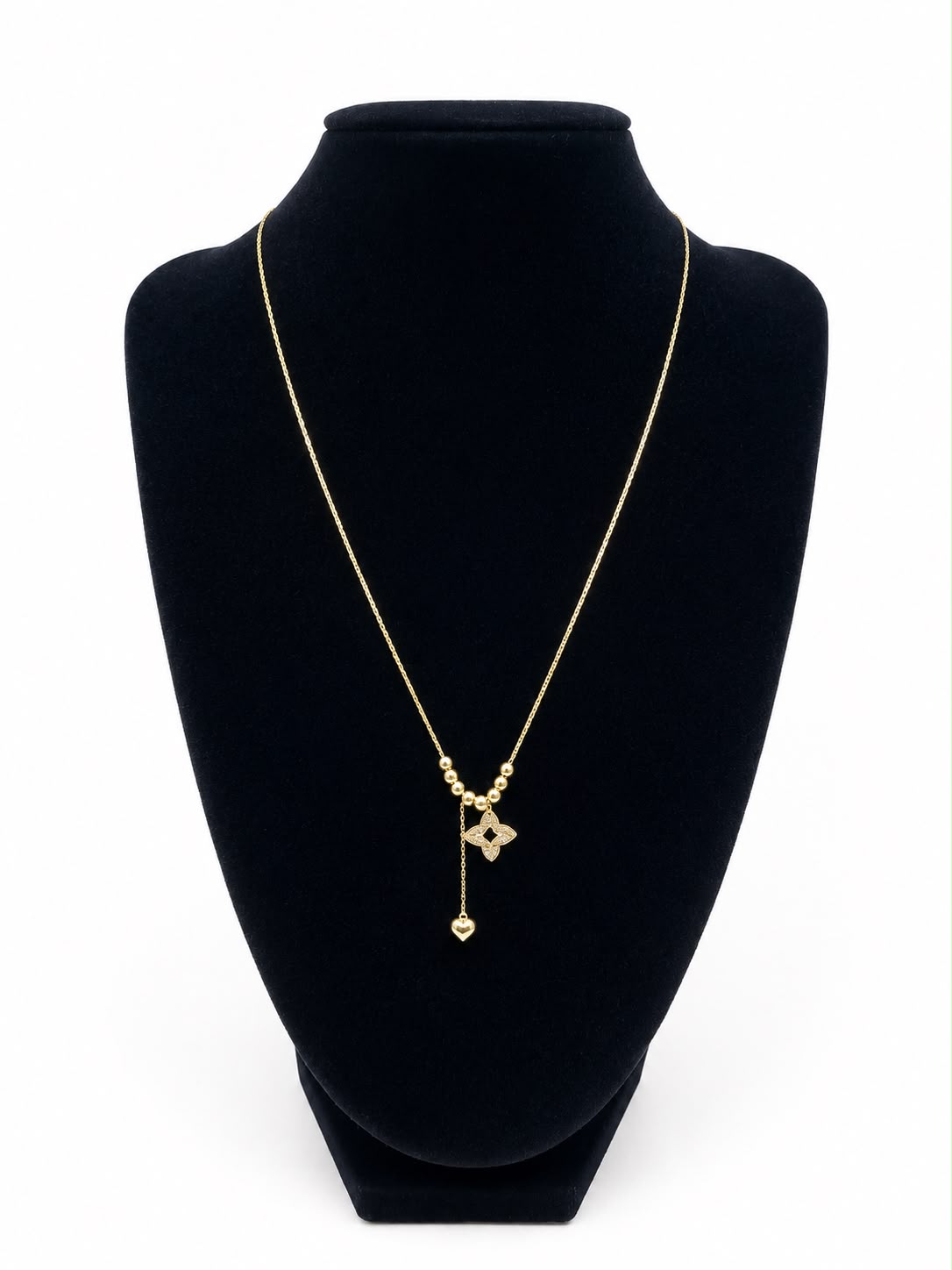 Heart & Clover Drop Necklace
