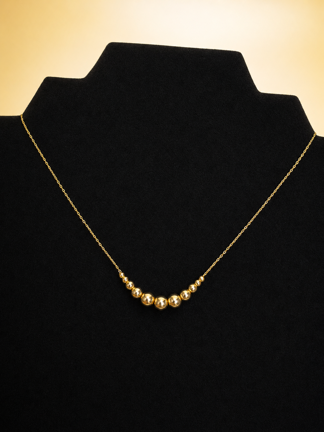 Golden Bead Bar Necklace