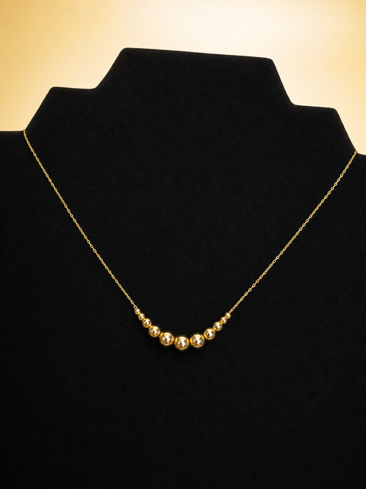 Golden Bead Bar Necklace