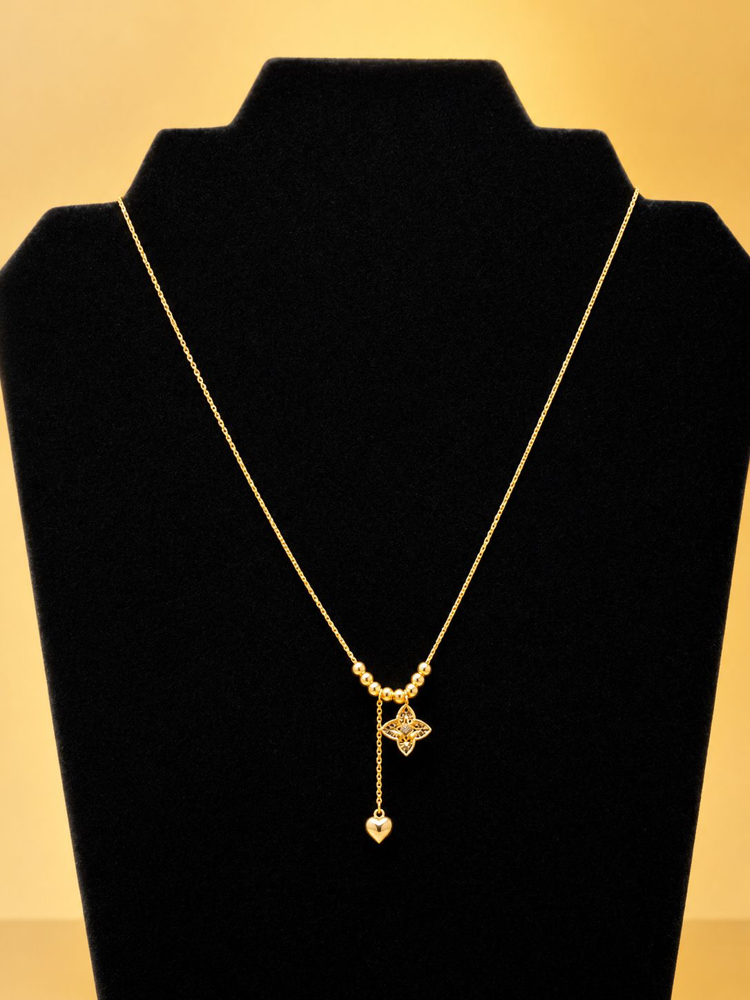 Heart & Clover Drop Necklace